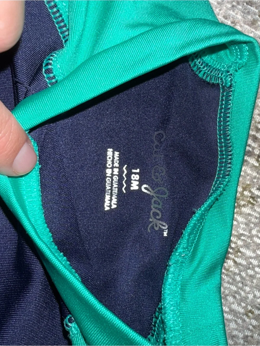 Cat & Jack Long-Sleeve Rashguard Swim Shirt - Teal &‎ Navy